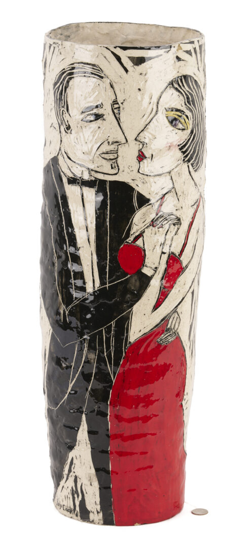 Lot 1018: Polly Cook Tall Ceramic Umbrella Stand or Vase