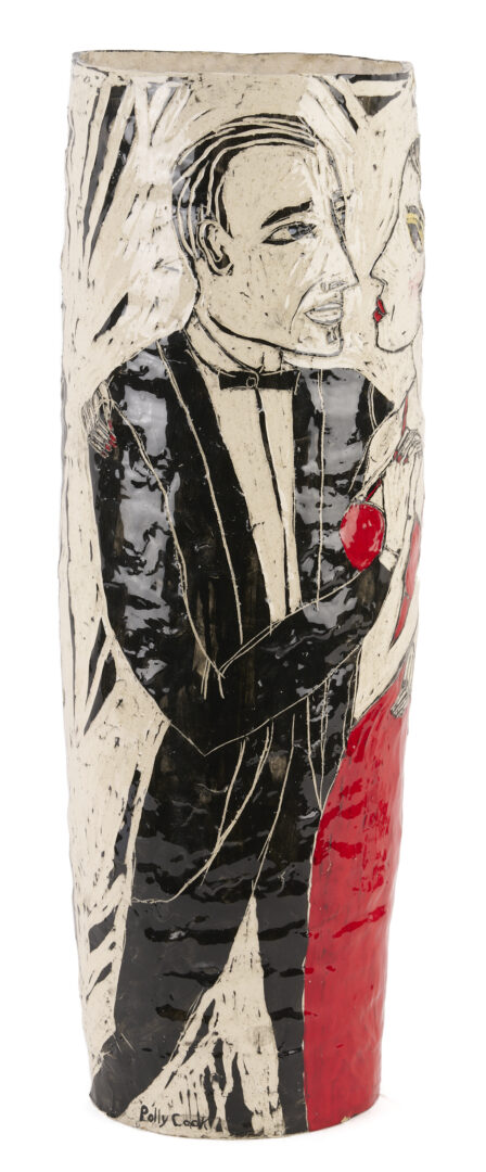 Lot 1018: Polly Cook Tall Ceramic Umbrella Stand or Vase