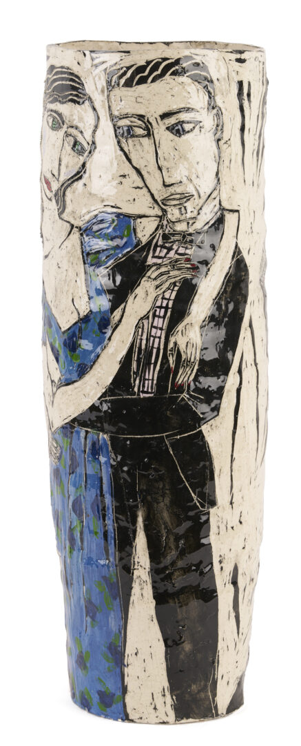 Lot 1018: Polly Cook Tall Ceramic Umbrella Stand or Vase