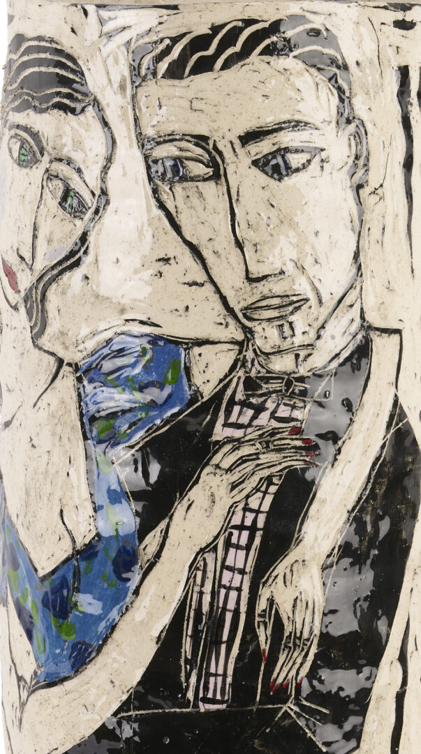 Lot 1018: Polly Cook Tall Ceramic Umbrella Stand or Vase