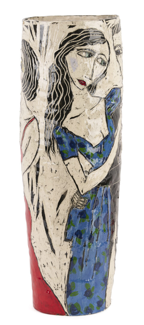 Lot 1018: Polly Cook Tall Ceramic Umbrella Stand or Vase