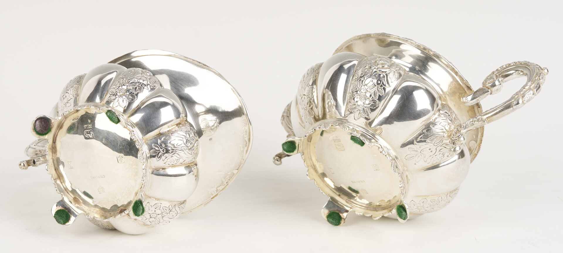 Lot 101: 4 Pc. Barker Ellis Sterling Silver Tea Set w/ Silverplate Tray