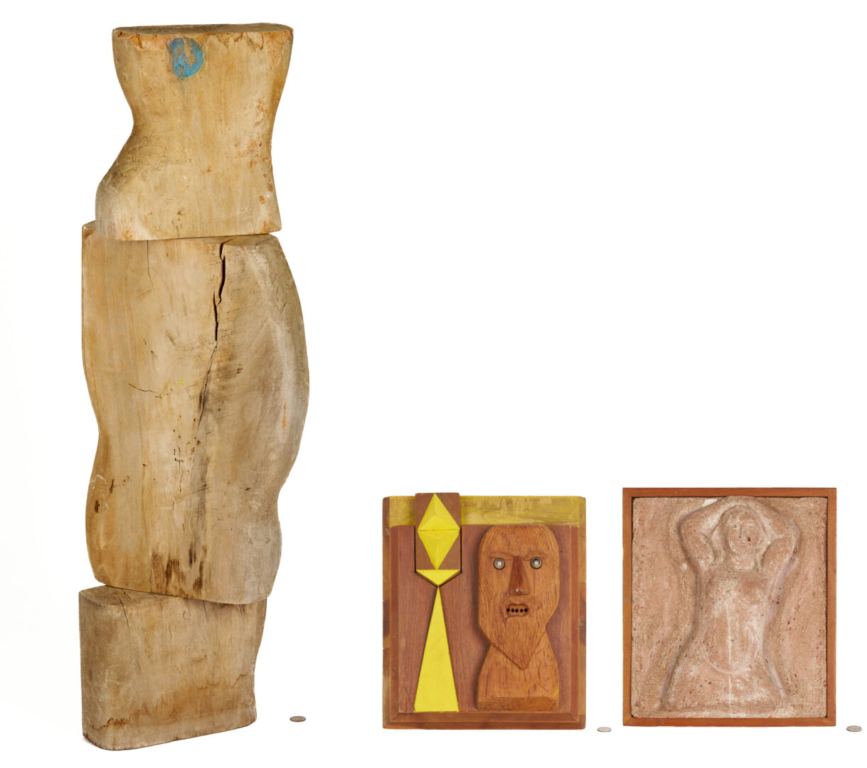 Lot 1020: 3 Meyer Wolfe Sculptures Incl. Figural Reliefs & Abstract