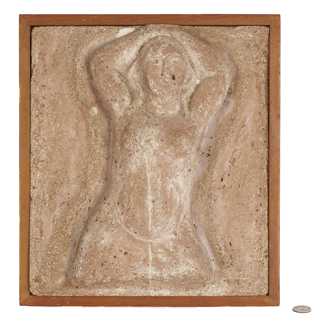Lot 1020: 3 Meyer Wolfe Sculptures Incl. Figural Reliefs & Abstract
