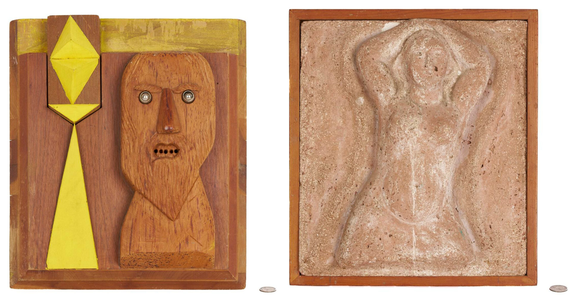 Lot 1020: 3 Meyer Wolfe Sculptures Incl. Figural Reliefs & Abstract