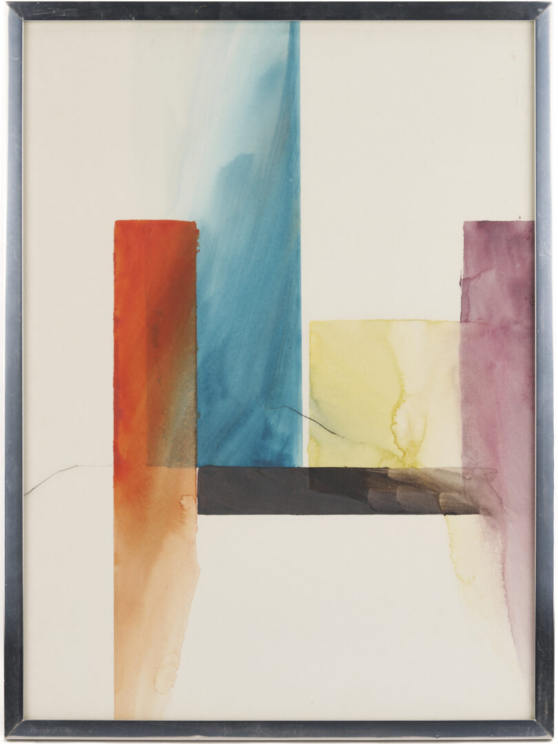 Lot 1022: 2 Lucille Davis Grimm Abstract Watercolor Paintings