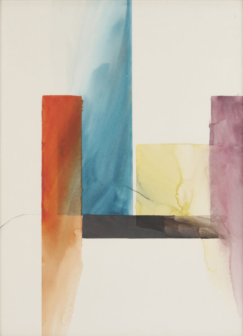 Lot 1022: 2 Lucille Davis Grimm Abstract Watercolor Paintings