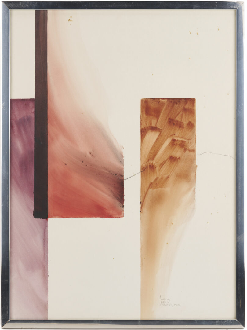 Lot 1022: 2 Lucille Davis Grimm Abstract Watercolor Paintings
