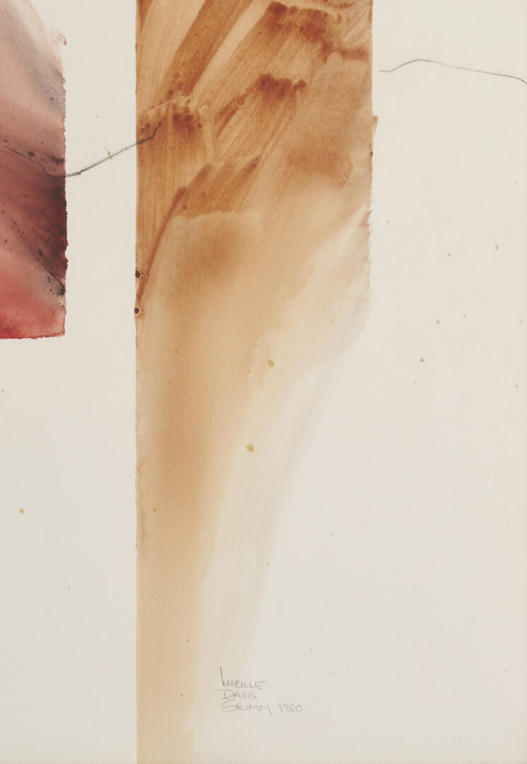 Lot 1022: 2 Lucille Davis Grimm Abstract Watercolor Paintings