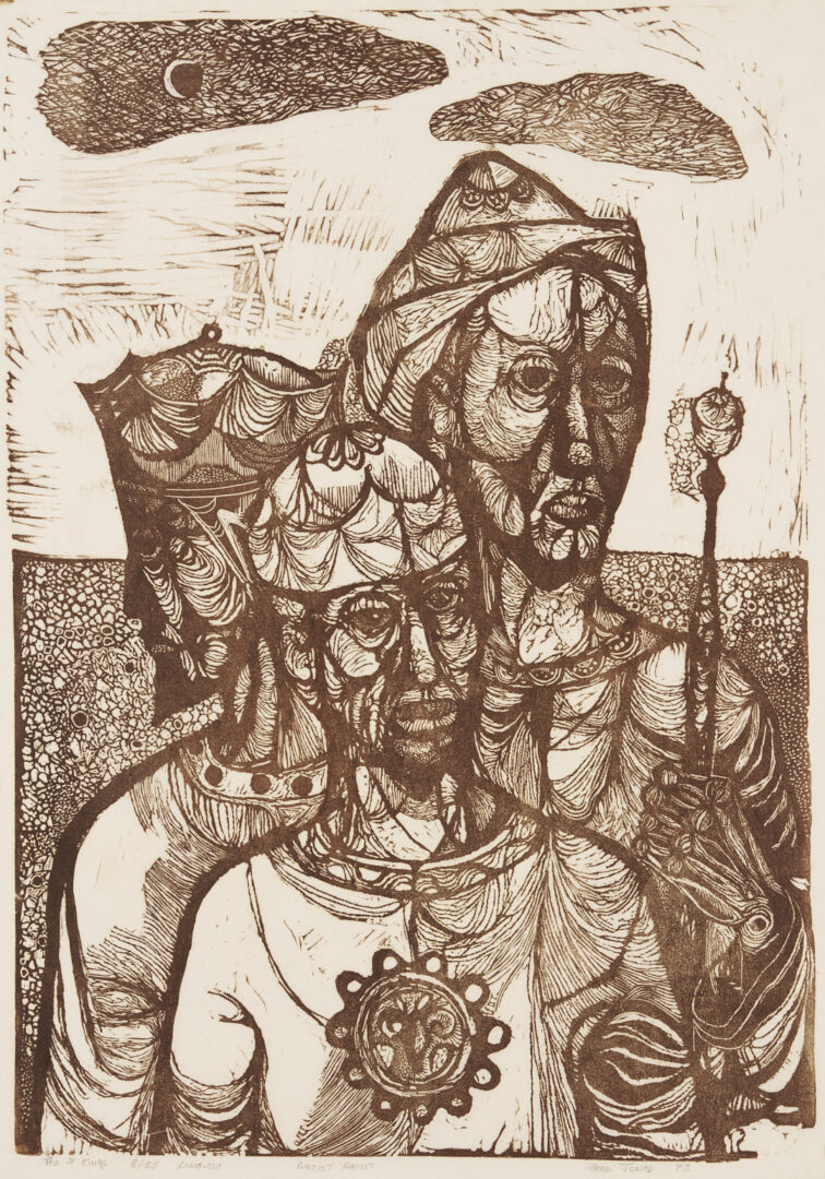 Lot 1026: Frederick D. Jones Linocut, The Three Kings