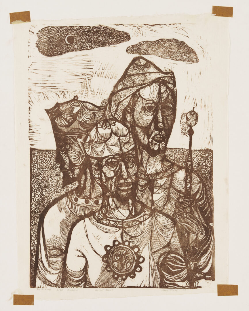 Lot 1026: Frederick D. Jones Linocut, The Three Kings