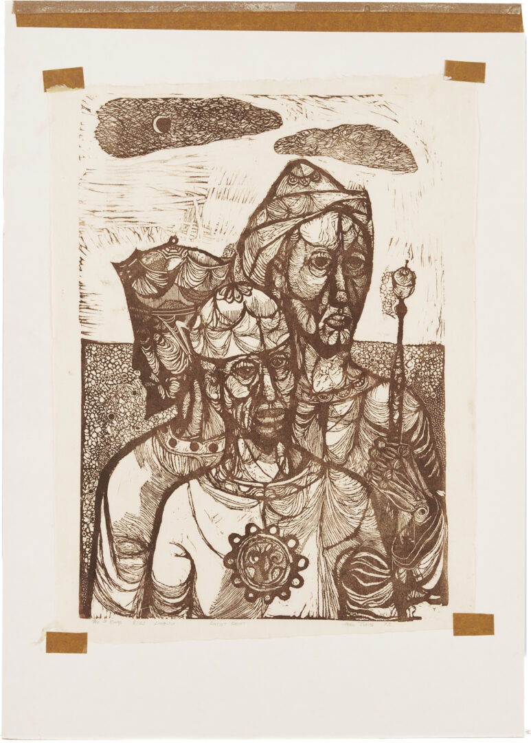 Lot 1026: Frederick D. Jones Linocut, The Three Kings