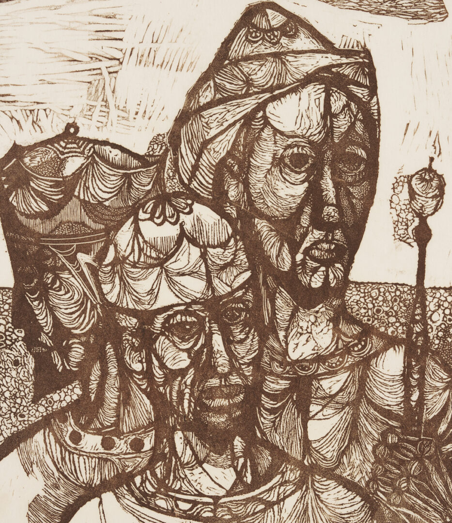 Lot 1026: Frederick D. Jones Linocut, The Three Kings