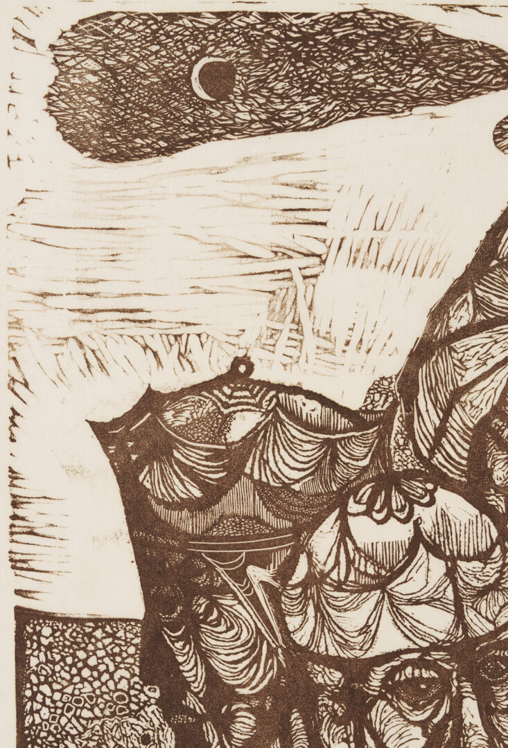 Lot 1026: Frederick D. Jones Linocut, The Three Kings