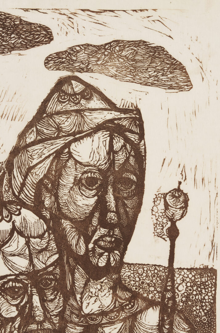 Lot 1026: Frederick D. Jones Linocut, The Three Kings