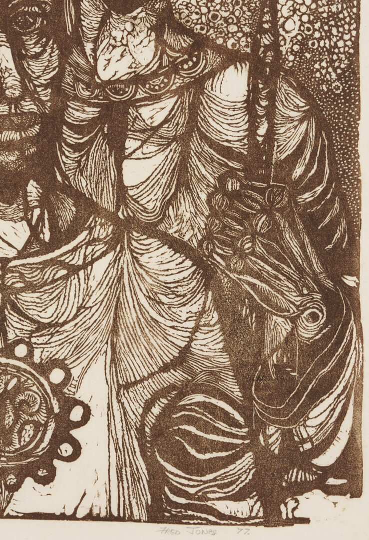 Lot 1026: Frederick D. Jones Linocut, The Three Kings