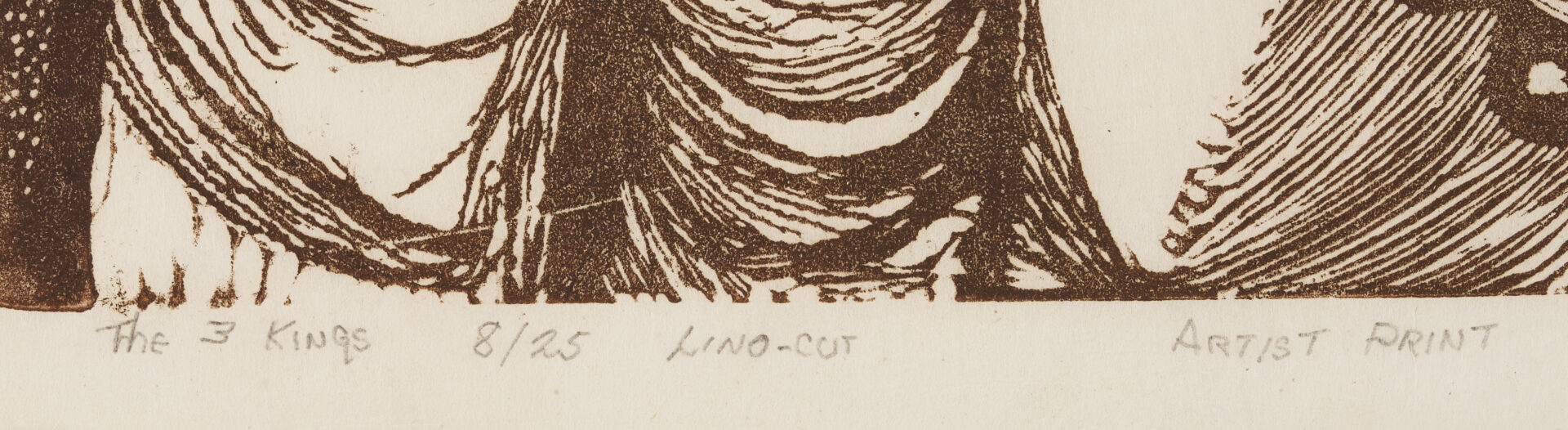 Lot 1026: Frederick D. Jones Linocut, The Three Kings