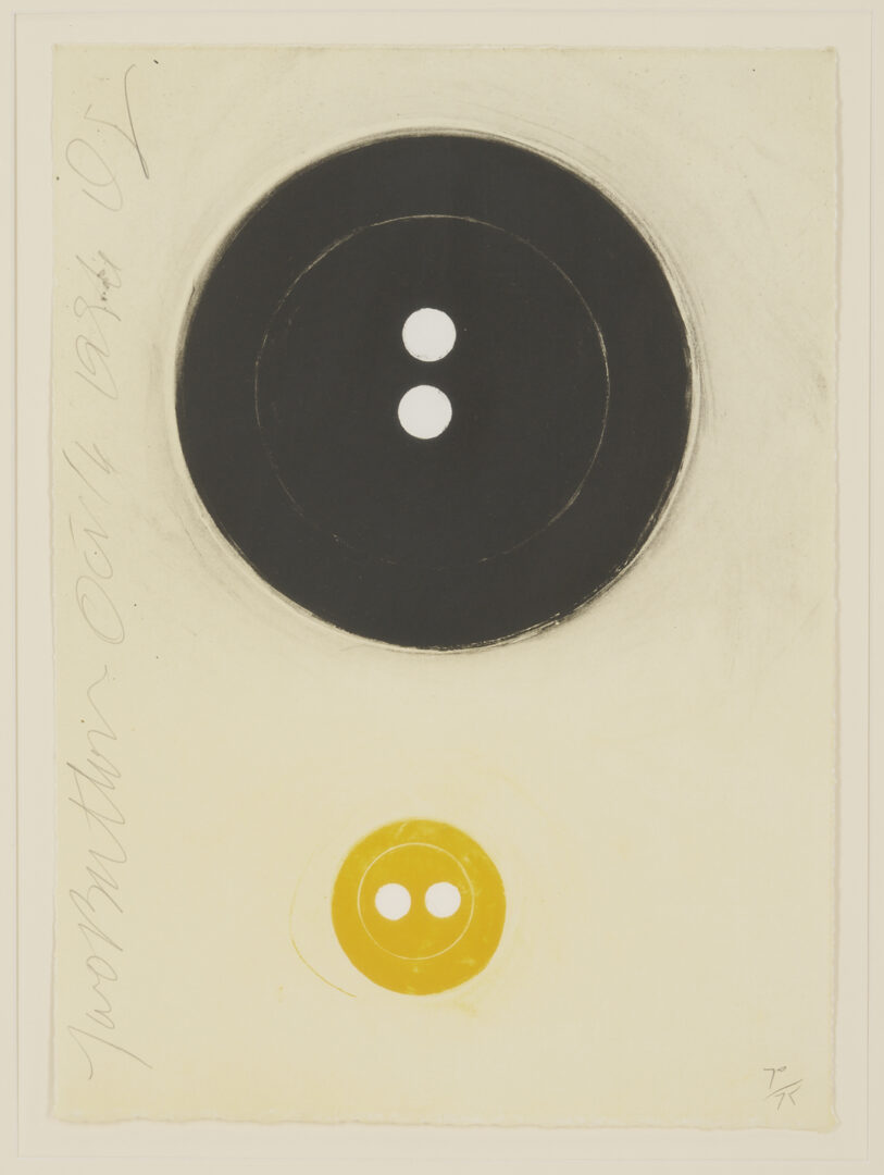 Lot 1029: Donald Sultan Lithograph, Two Buttons
