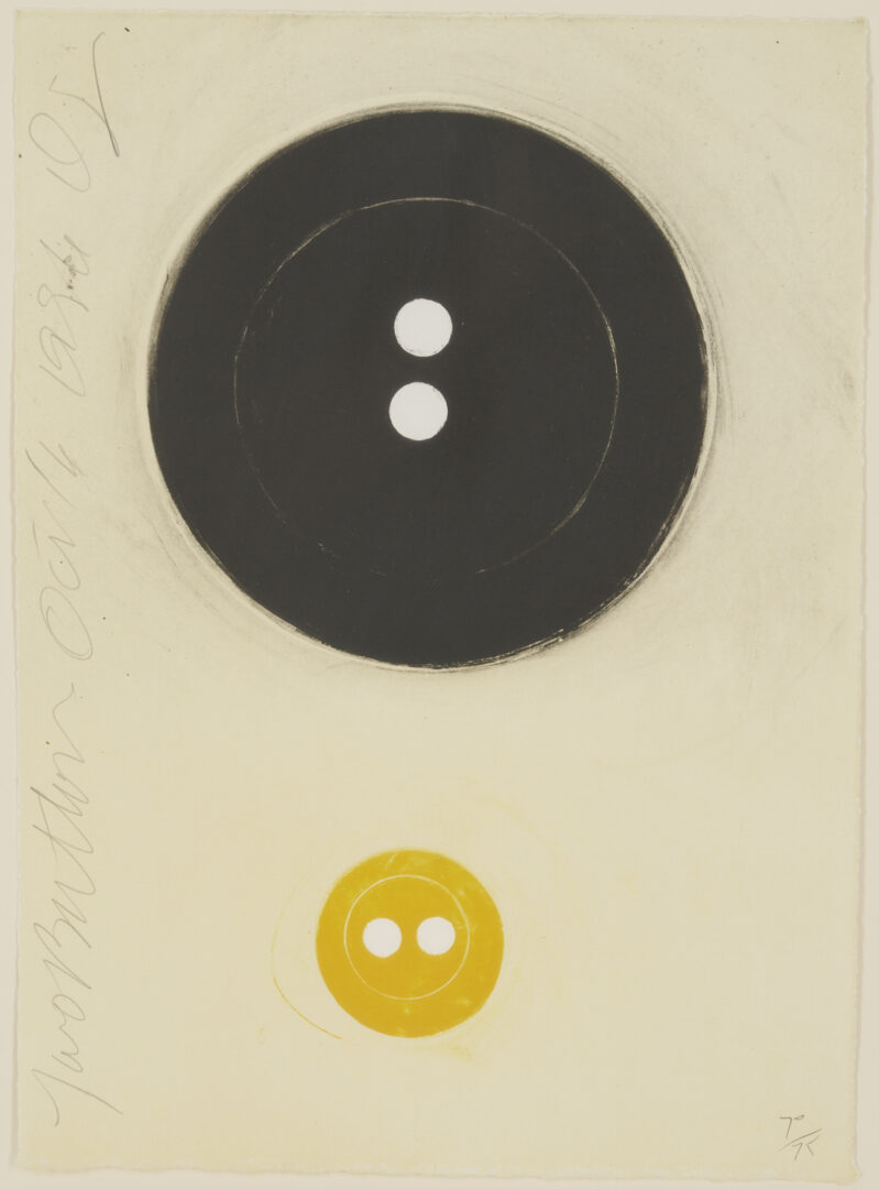 Lot 1029: Donald Sultan Lithograph, Two Buttons
