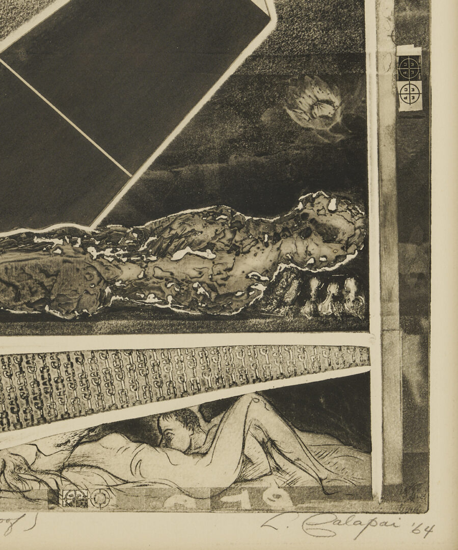 Lot 1034: Letterio Calapai Aquatint Engraving, “Oxymanias,” A/P