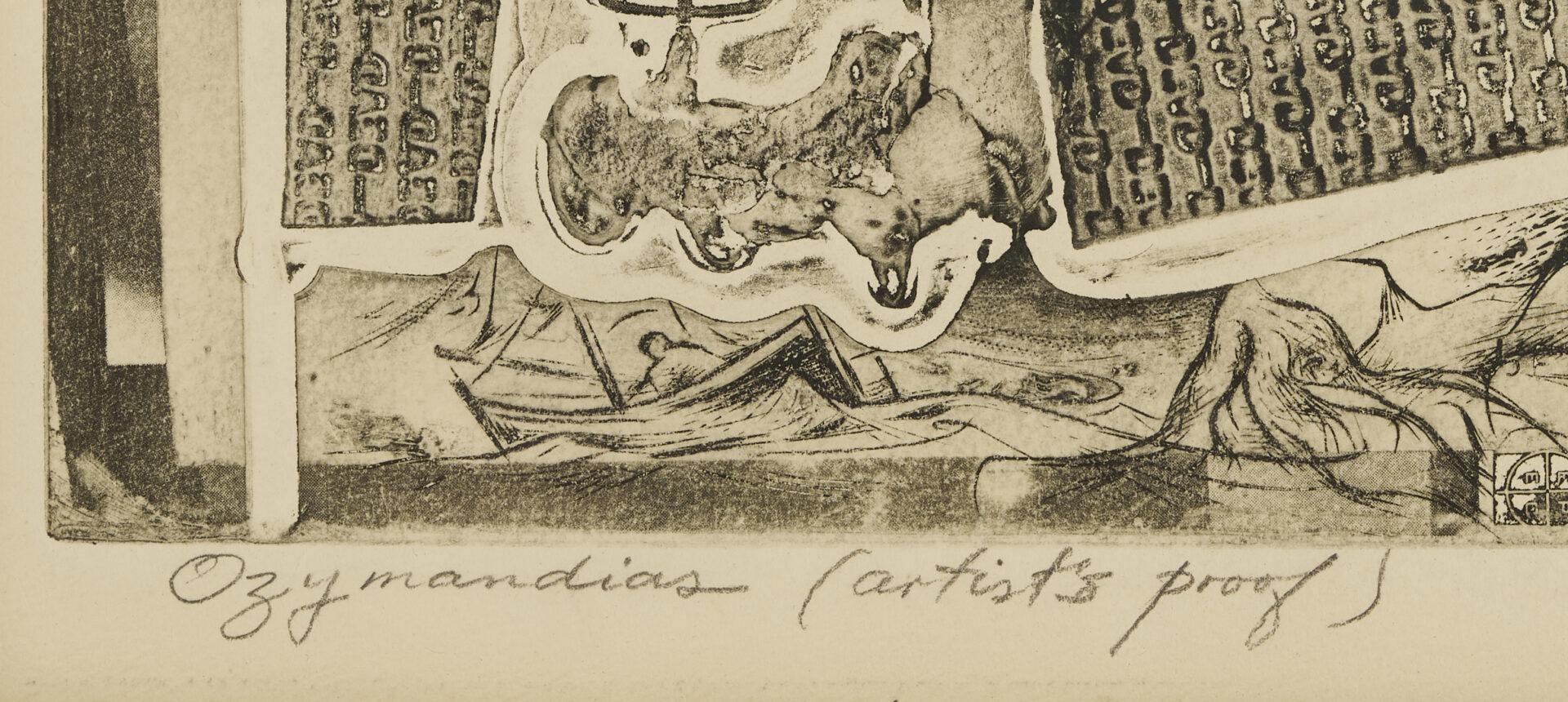 Lot 1034: Letterio Calapai Aquatint Engraving, “Oxymanias,” A/P