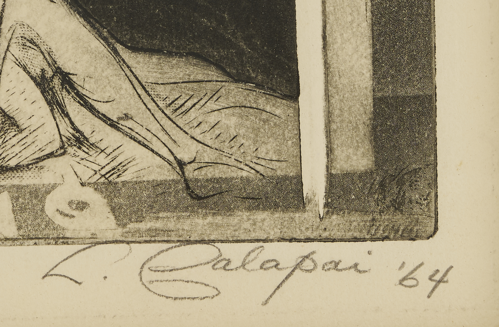 Lot 1034: Letterio Calapai Aquatint Engraving, “Oxymanias,” A/P