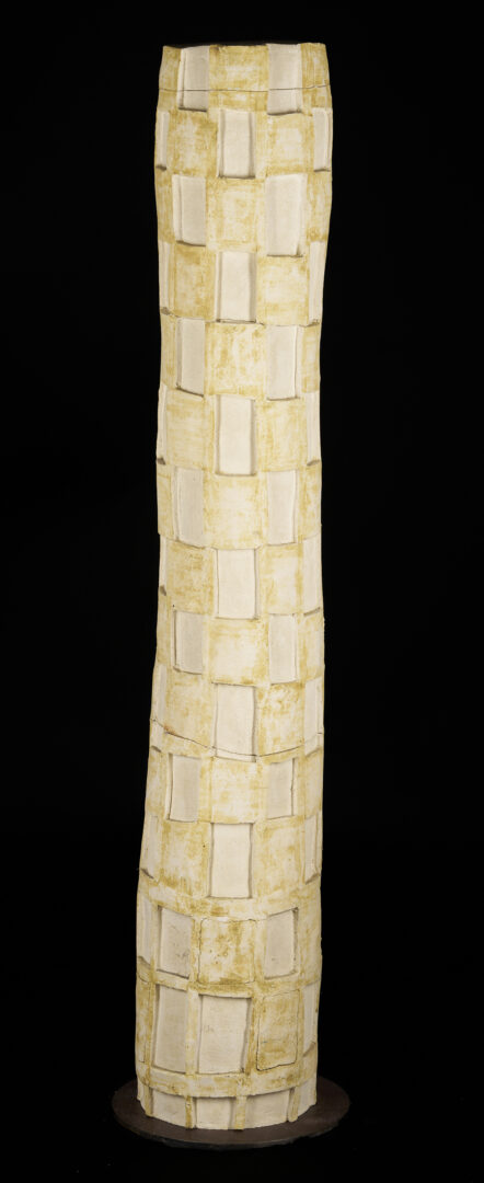 Lot 1036: Paloma Torres Estrada Clay Totem Sculpture, Column with Windows