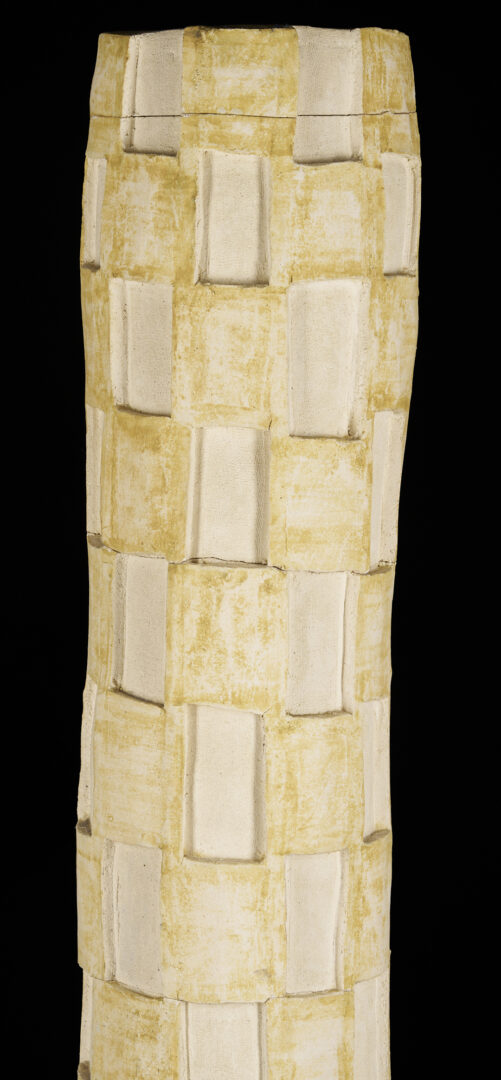 Lot 1036: Paloma Torres Estrada Clay Totem Sculpture, Column with Windows