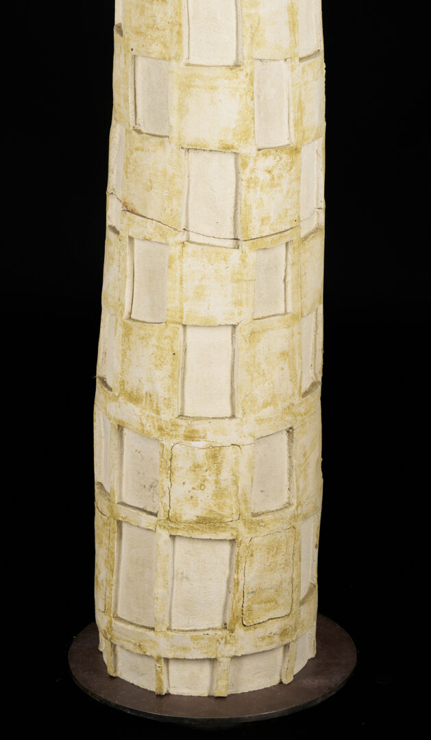 Lot 1036: Paloma Torres Estrada Clay Totem Sculpture, Column with Windows