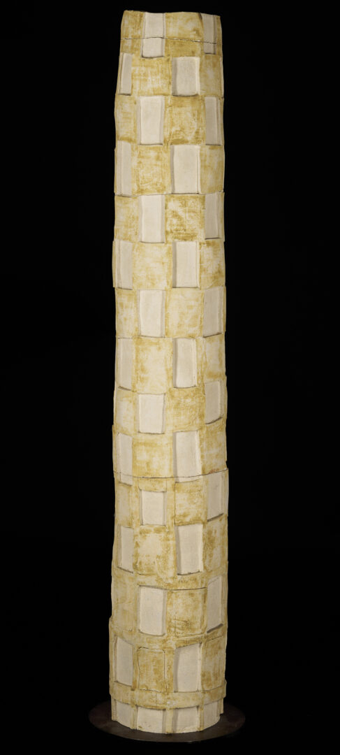 Lot 1036: Paloma Torres Estrada Clay Totem Sculpture, Column with Windows