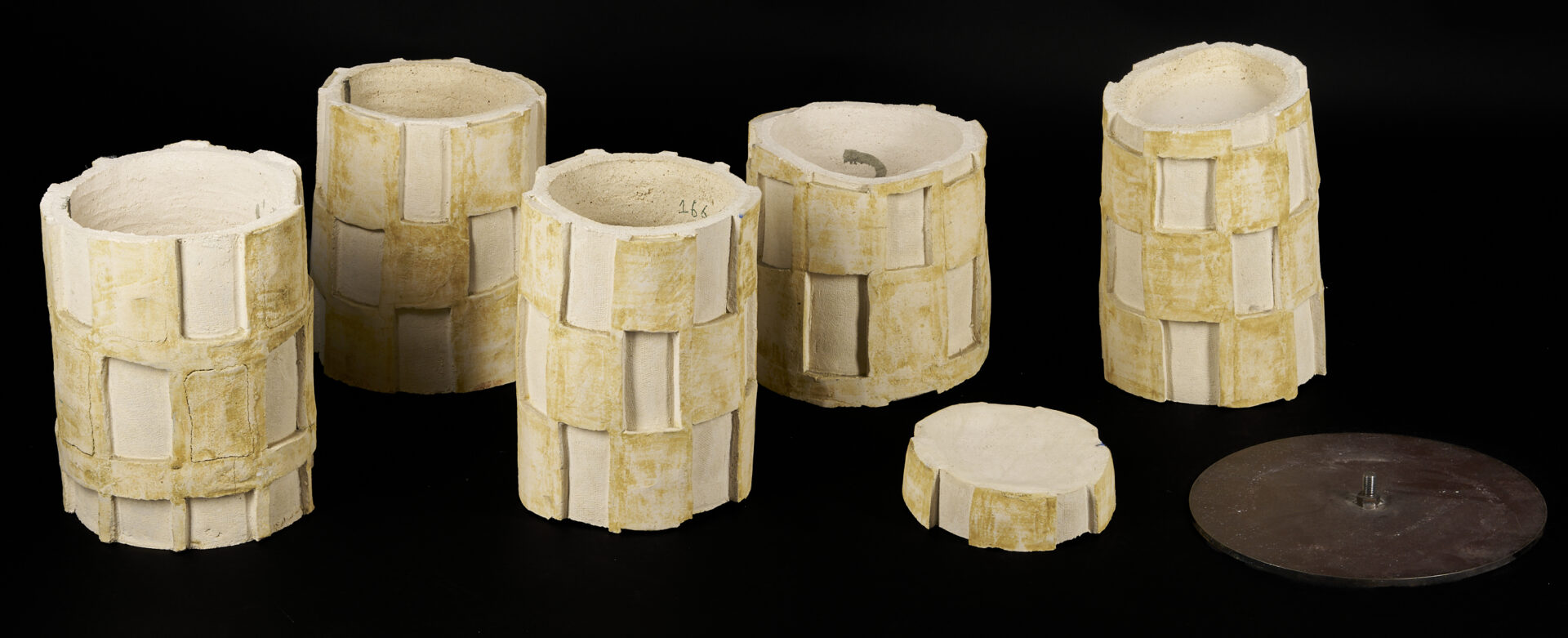 Lot 1036: Paloma Torres Estrada Clay Totem Sculpture, Column with Windows