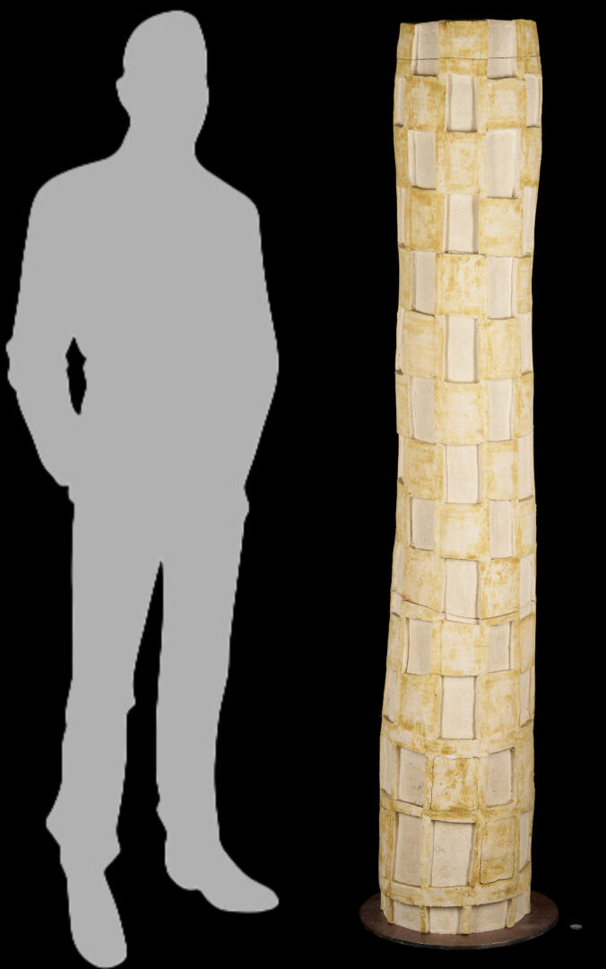 Lot 1036: Paloma Torres Estrada Clay Totem Sculpture, Column with Windows