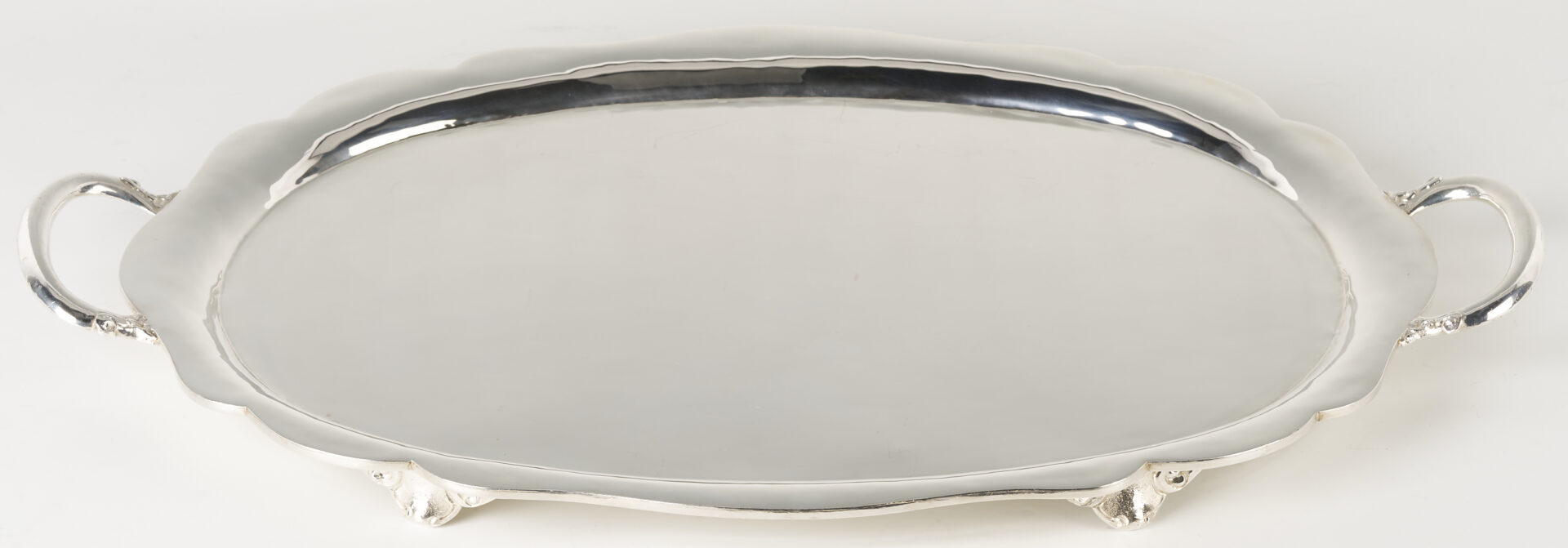Lot 103: Large Mexican Oval Sterling Silver Tray