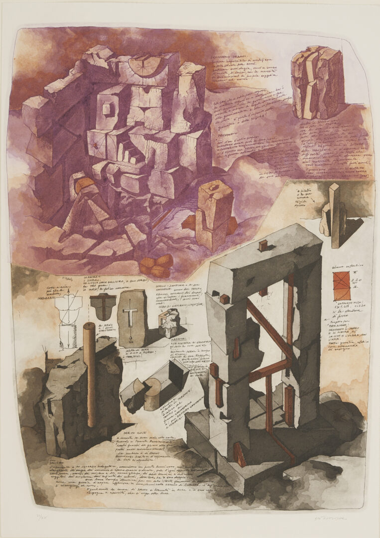 Lot 1040: 3 Gio Pomodoro Modernist Sculptural Prints