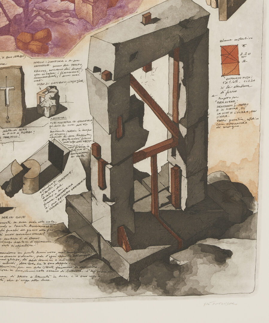 Lot 1040: 3 Gio Pomodoro Modernist Sculptural Prints