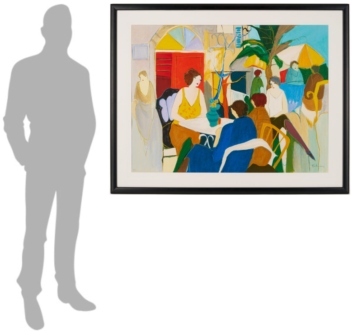 Lot 1042: Itzchak Tarkay Serigraph, Garden Cafe