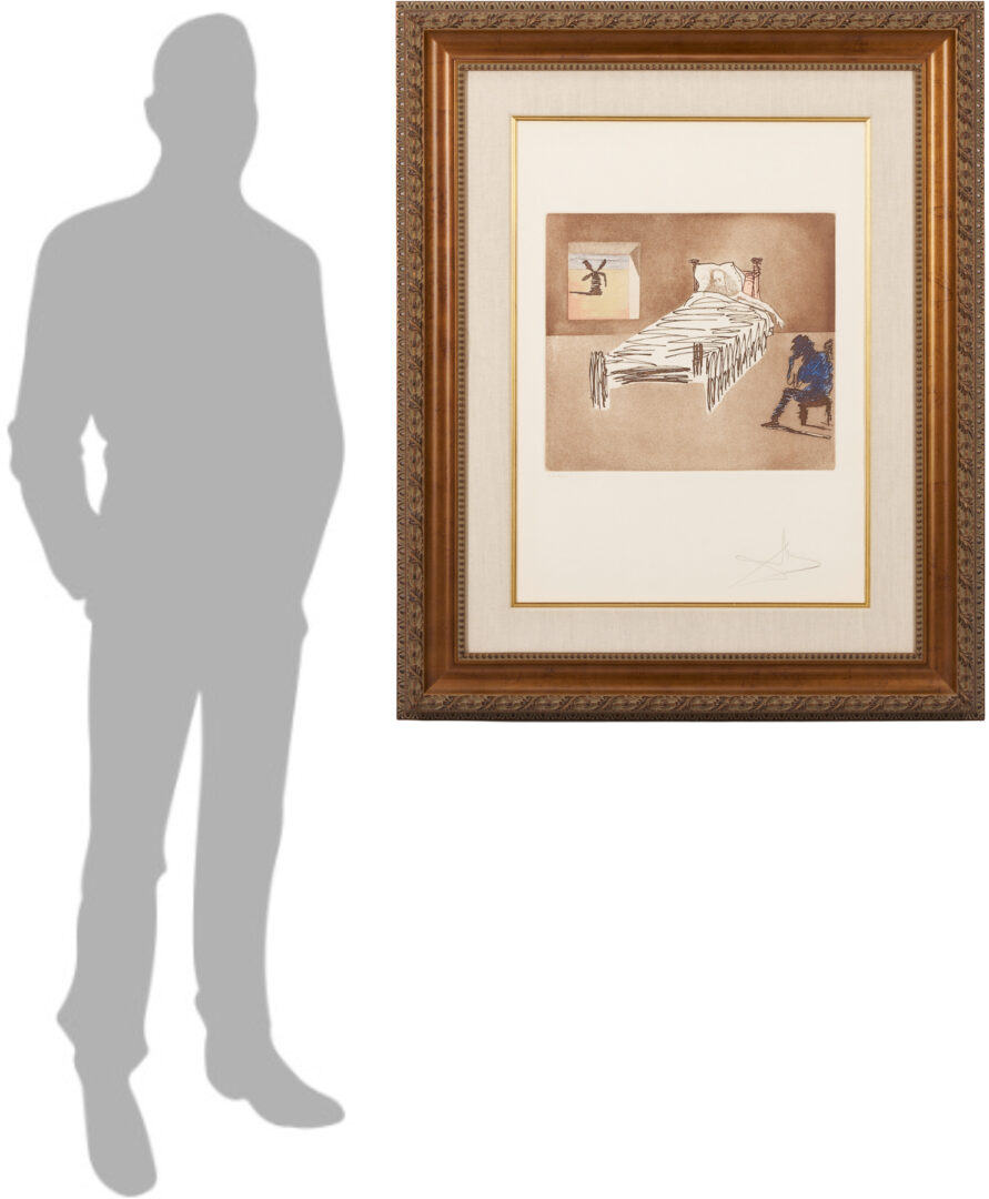 Lot 1043: Large Salvador Dali Signed Etching, Le Legacy from Historia de Don Quichotte de la Mancha