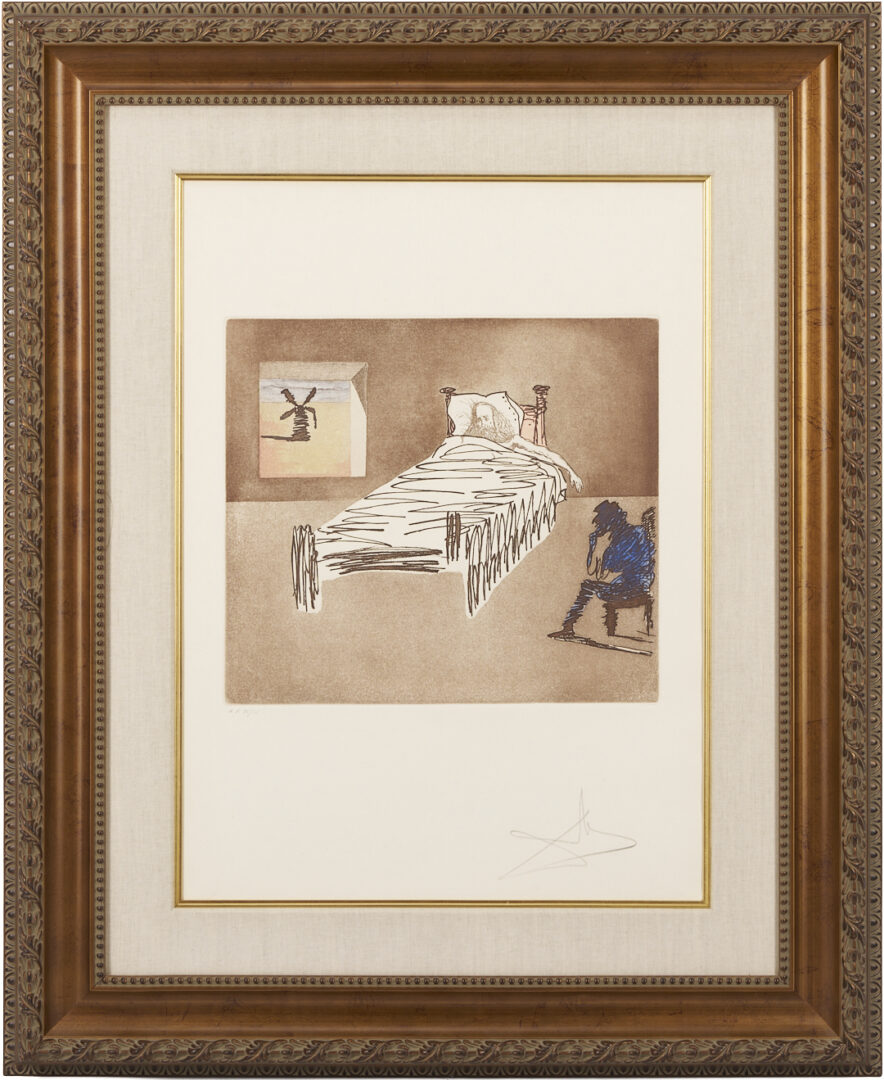 Lot 1043: Large Salvador Dali Signed Etching, Le Legacy from Historia de Don Quichotte de la Mancha