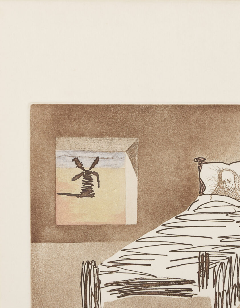 Lot 1043: Large Salvador Dali Signed Etching, Le Legacy from Historia de Don Quichotte de la Mancha