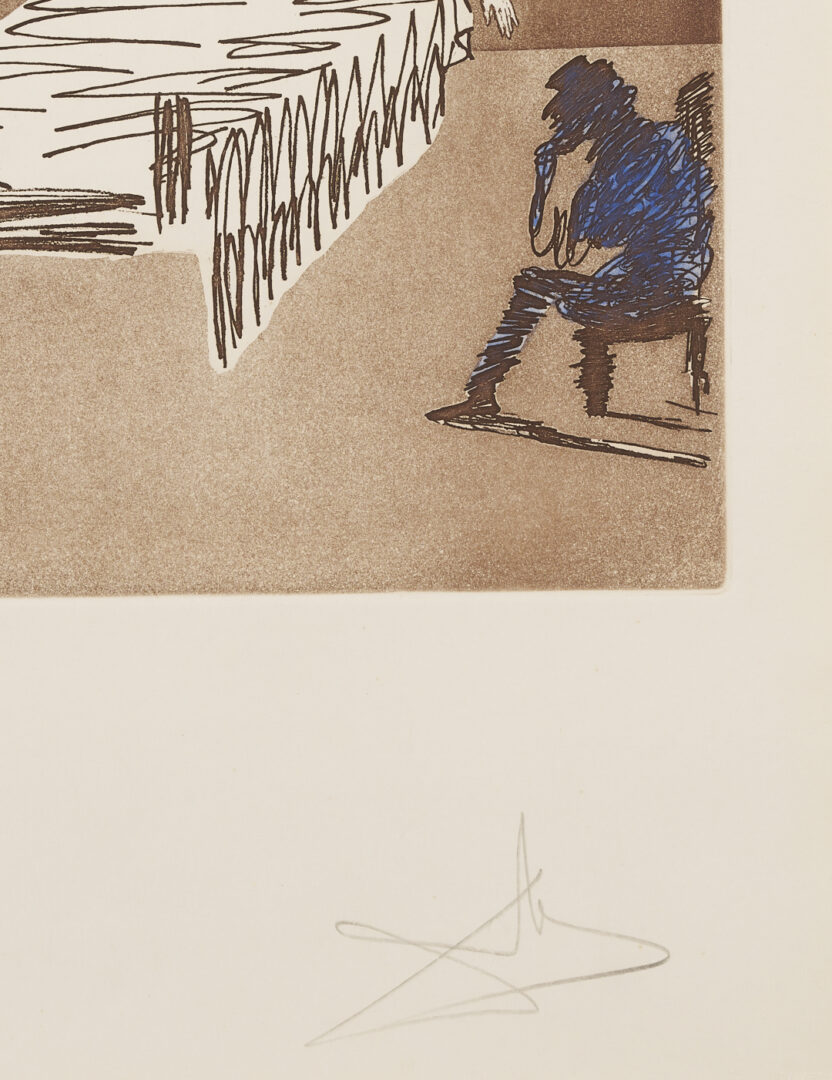 Lot 1043: Large Salvador Dali Signed Etching, Le Legacy from Historia de Don Quichotte de la Mancha