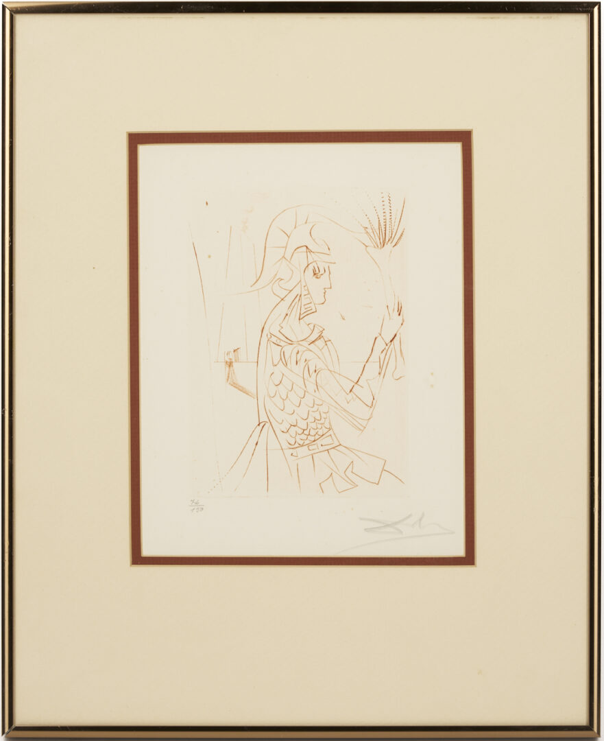Lot 1044: Dali Signed Drypoint, Troilus & Cressida from Much Ado About Shakespeare