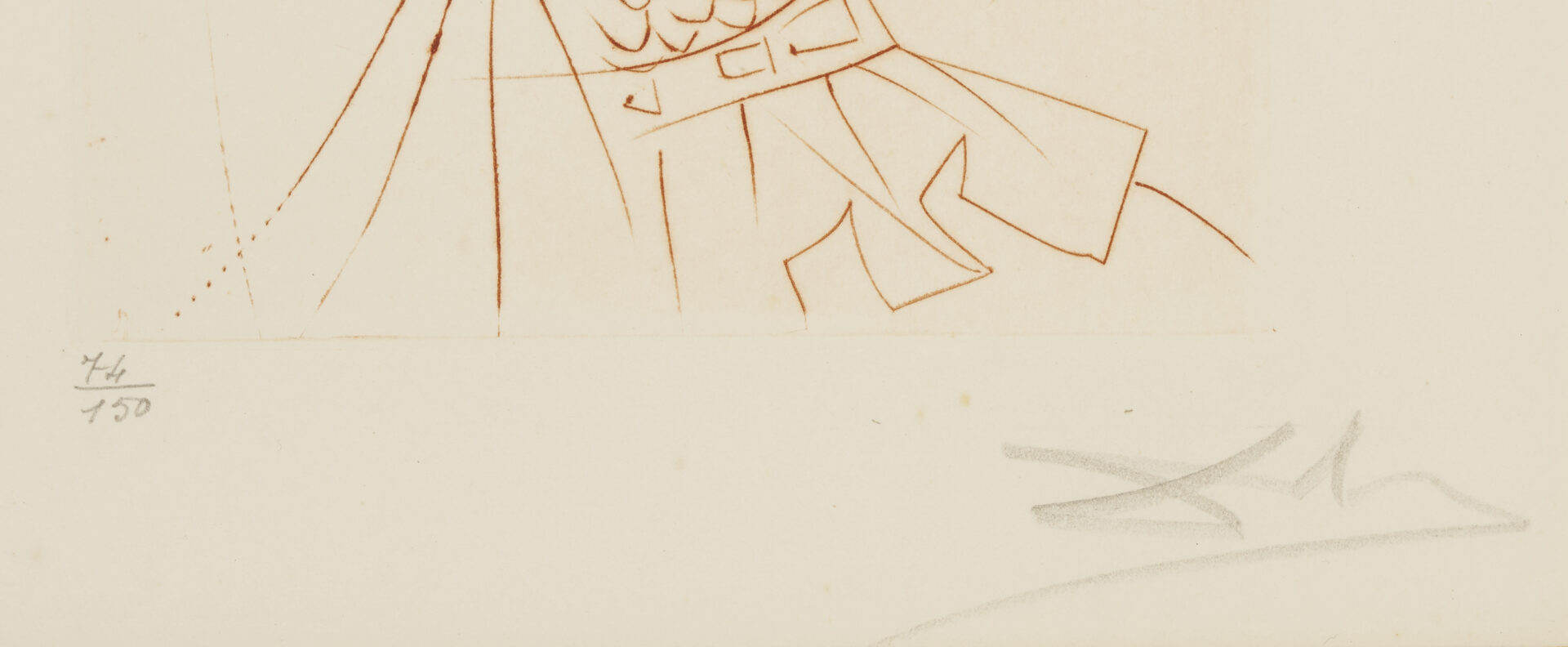 Lot 1044: Dali Signed Drypoint, Troilus & Cressida from Much Ado About Shakespeare