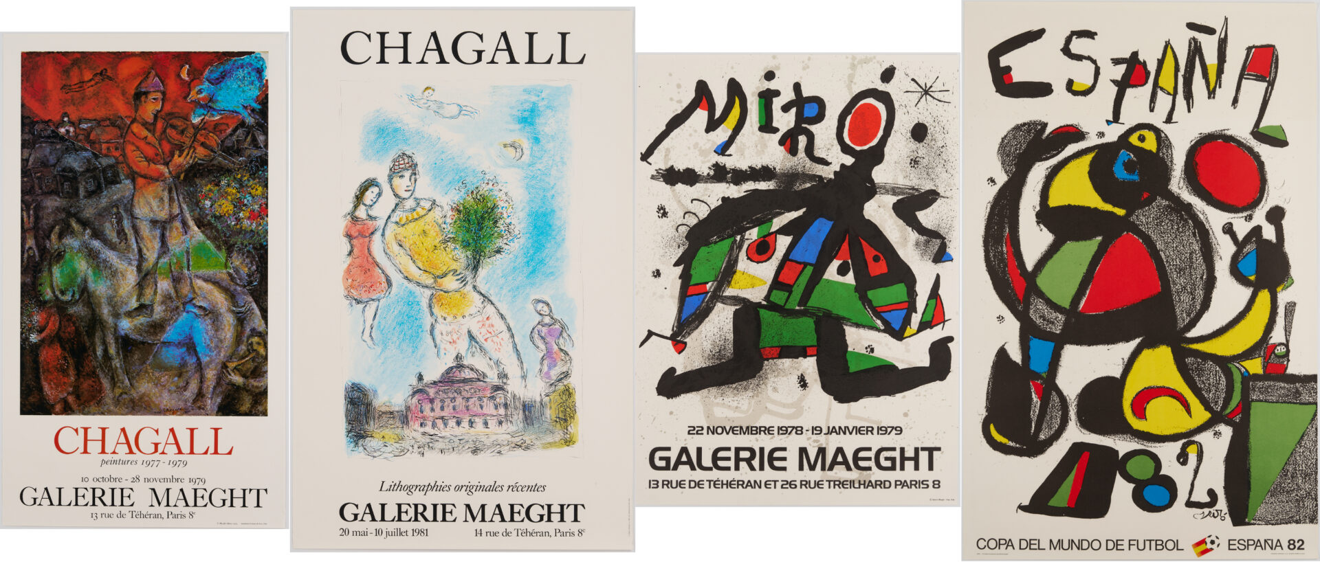 Lot 1046: 27 Galerie Maeght Posters Incl. Calder, Chagall, Miro, Giacometti, Tapies, 1978-1982