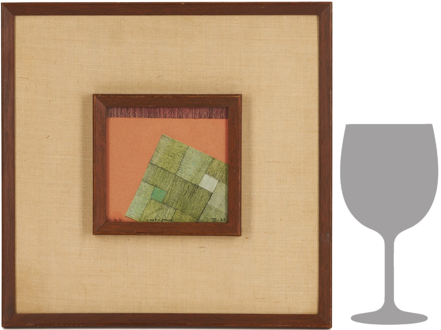 Lot 1048: Elsa Burckhardt-Blum Collage, Rot-grun