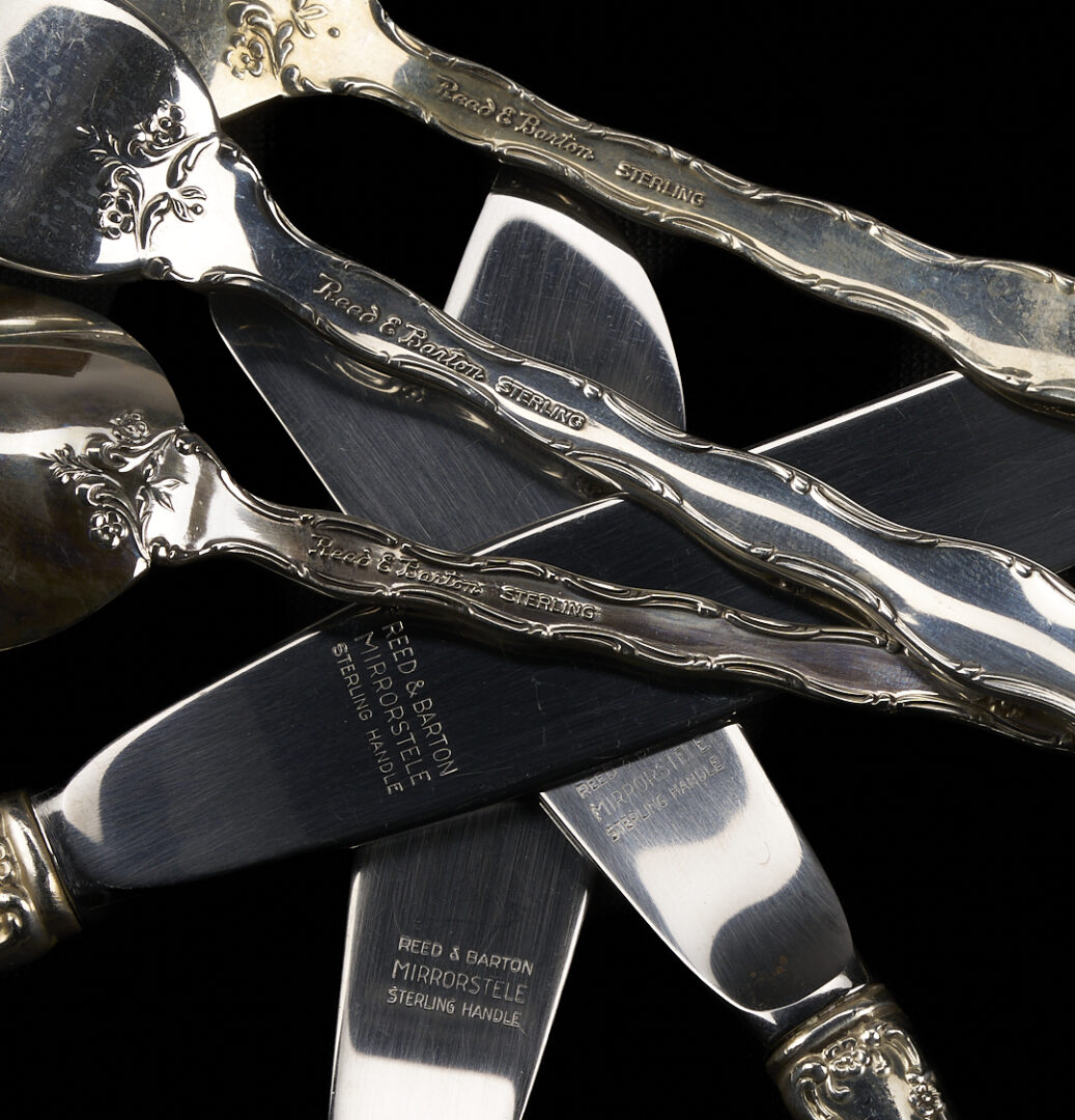 Lot 104: 101 Pcs. Reed and Barton Tara Pattern Silver Flatware