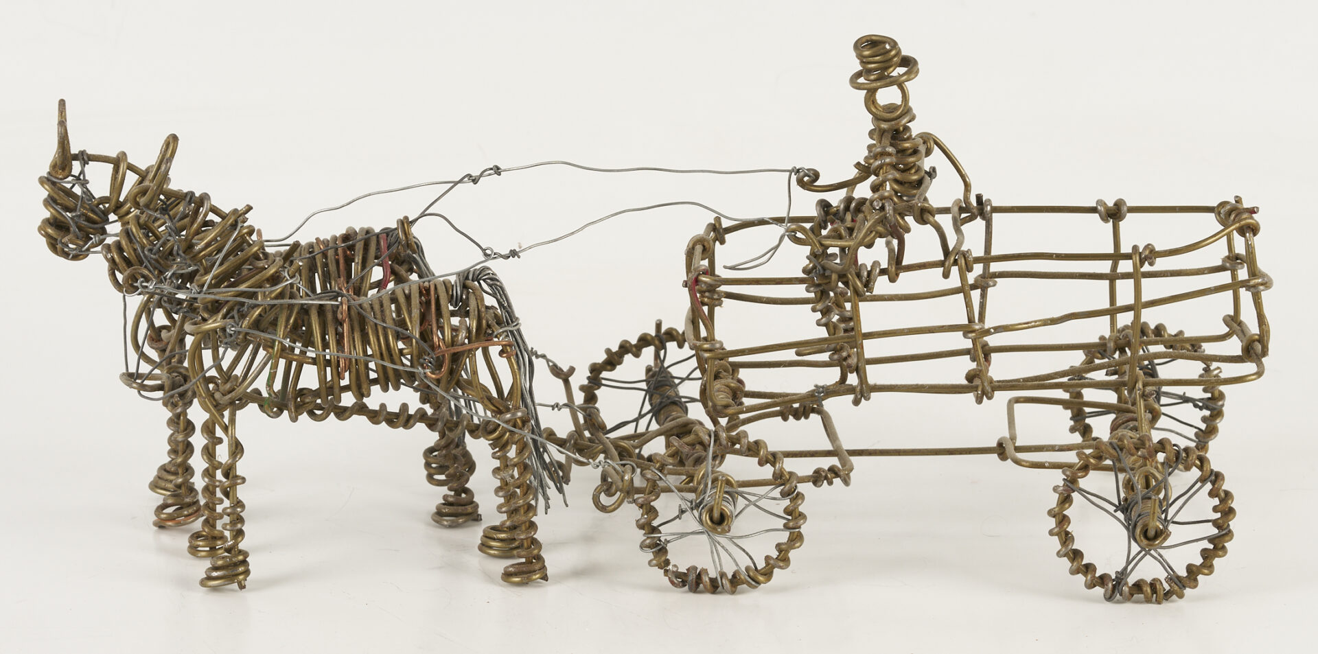 Lot 1050: Vannoy Streeter Wire Sculpture, Horse Drawn Wagon