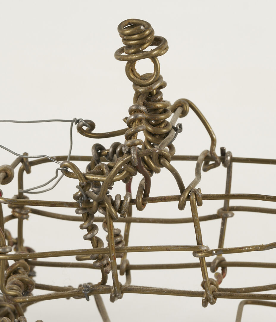 Lot 1050: Vannoy Streeter Wire Sculpture, Horse Drawn Wagon