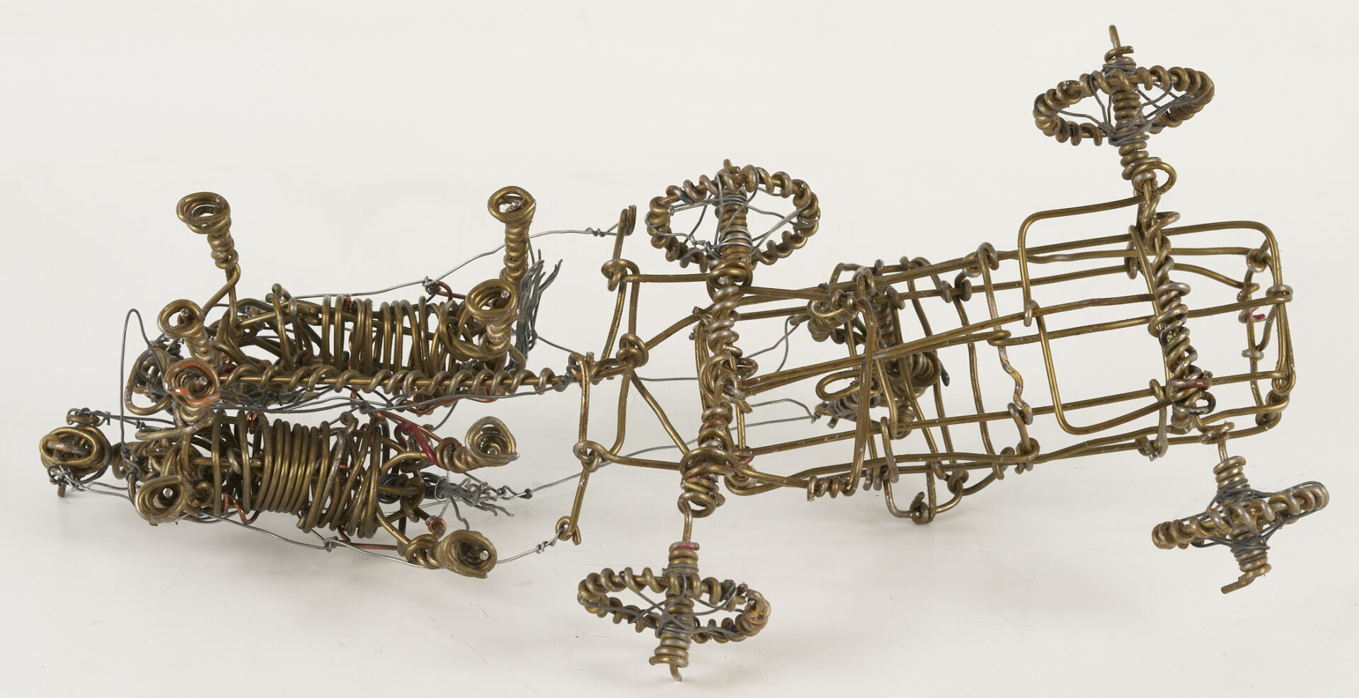 Lot 1050: Vannoy Streeter Wire Sculpture, Horse Drawn Wagon