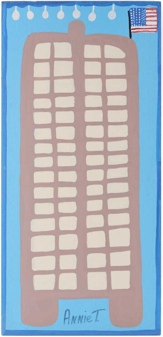 Lot 1051: Annie Tolliver Post-Sept. 11 Painting, God Bless America