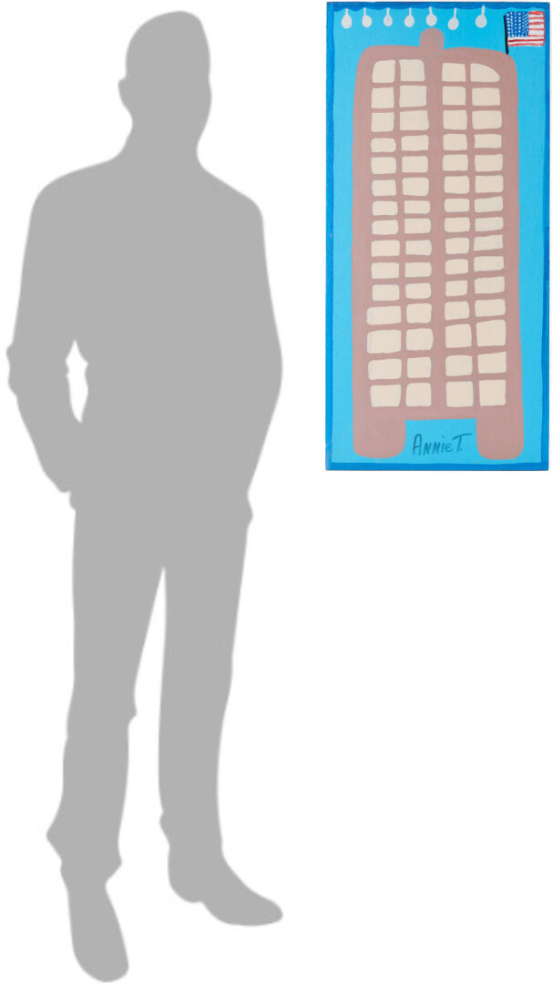 Lot 1051: Annie Tolliver Post-Sept. 11 Painting, God Bless America